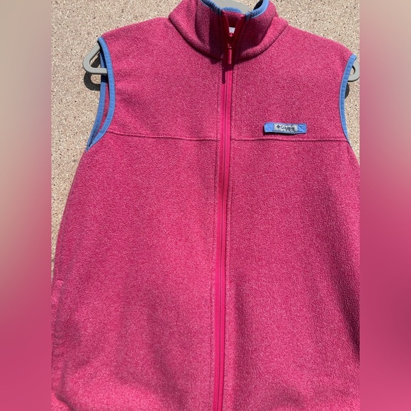 Columbia Raspberry Fleece Vest with Blue Accents Size XL - Picture 1 of 7